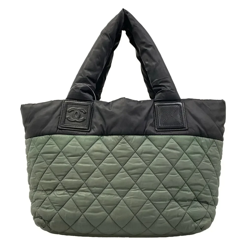 Chanel Coco Cocoon Tote Bag Green Black Gray